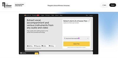 Voice of the People: LALAL.AI Beats Adobe for Prestigious AI Webby Award