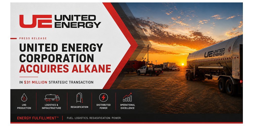 United Energy's $31M Deal for Alkane Fuels Distributed Power Push