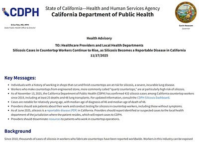 The Killer in the Kitchen: Engineered Stone's Hidden Health Crisis