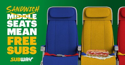 Subway Turns Middle Seat Misery into Free Footlongs