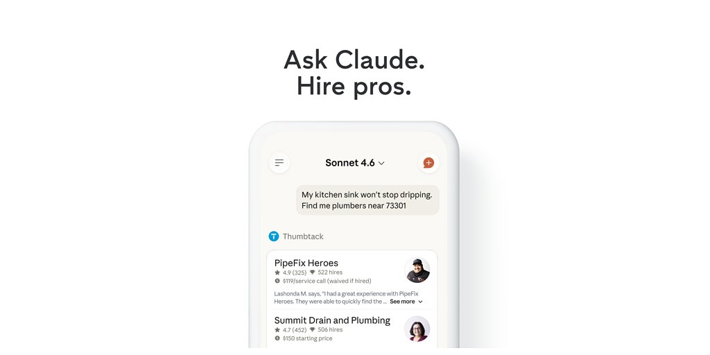 Thumbtack Brings Home Services Marketplace to Anthropic's Claude AI