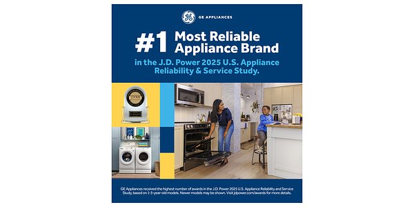 GE Appliances Crowned America's Most Reliable Brand by J.D. Power
