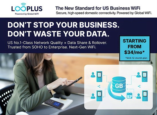 LOOPLUS Enters US Market, Challenging Business WiFi with Rollover Data