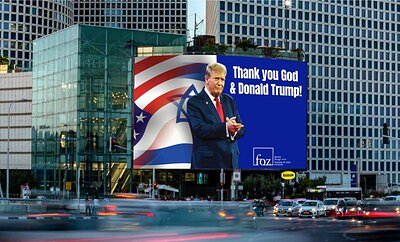 ‘Thank You Trump!’ Billboards Blanket Israel Amidst Iran War